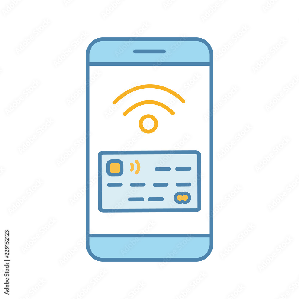 NFC smartphone signal color icon NFC smartphone signal color icon