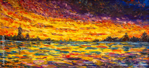 Fotografia Seascape oil painting art