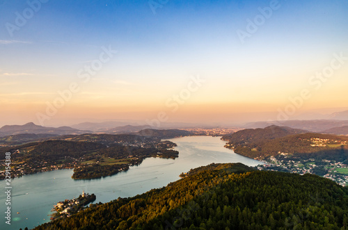 Panorama Lake and mountains at Worthersee Karnten Austria tourist spot © Przemyslaw Iciak
