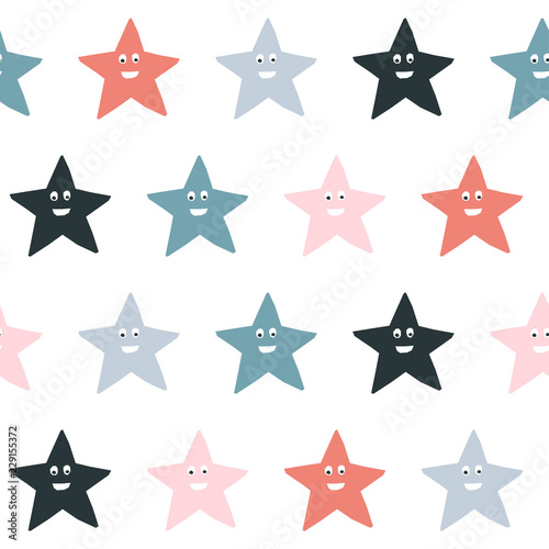 Abstract handmade seamless pattern. Childish craft wallpaper for birthday card, baby nappy, school party advertising, shop sale poster, holiday wrapping paper, textile, bag print, t shirt etc.