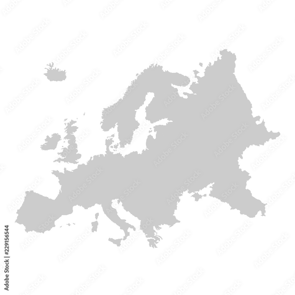 Fototapeta Szczegółowa wektorowa mapa Europy