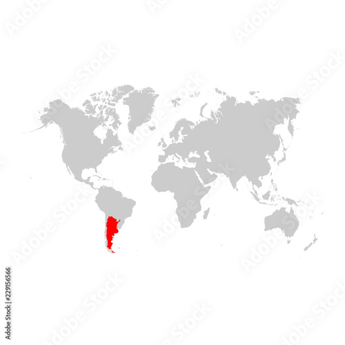 Argentina on world map