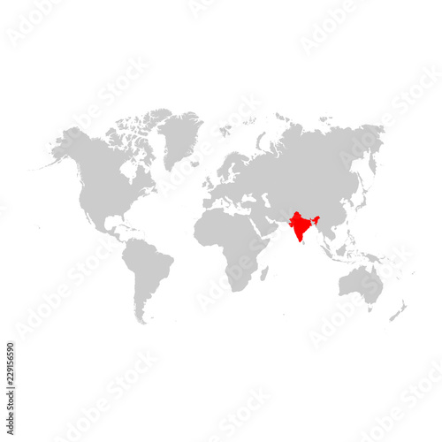 India on world map