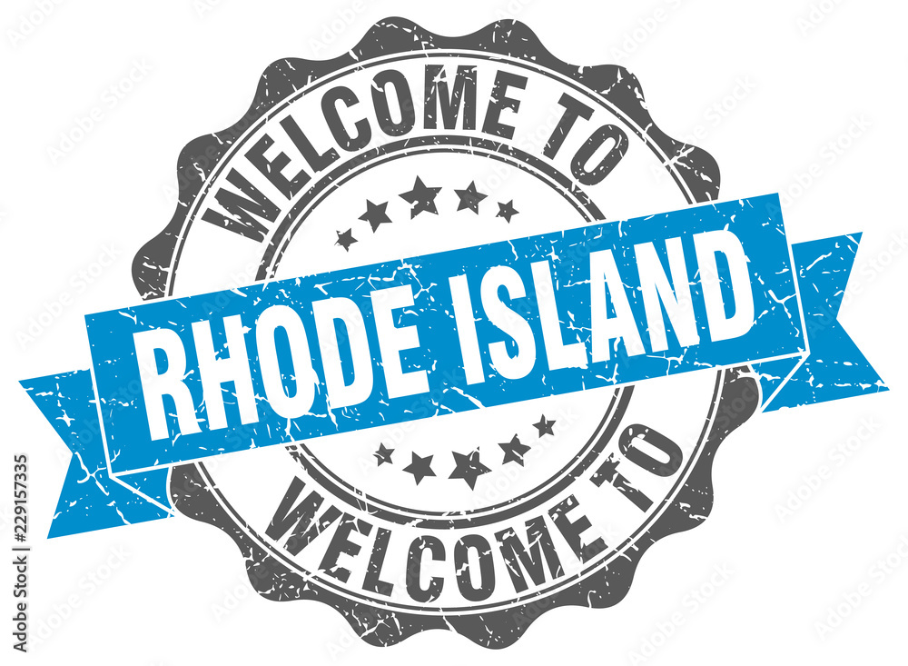 Fototapeta premium Rhode Island round ribbon seal