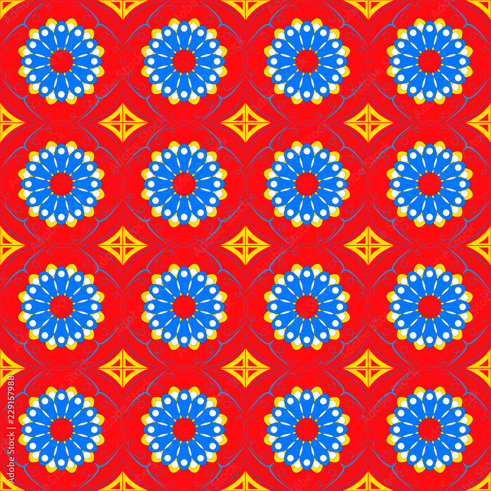 background arabesque pattern multicolored circles