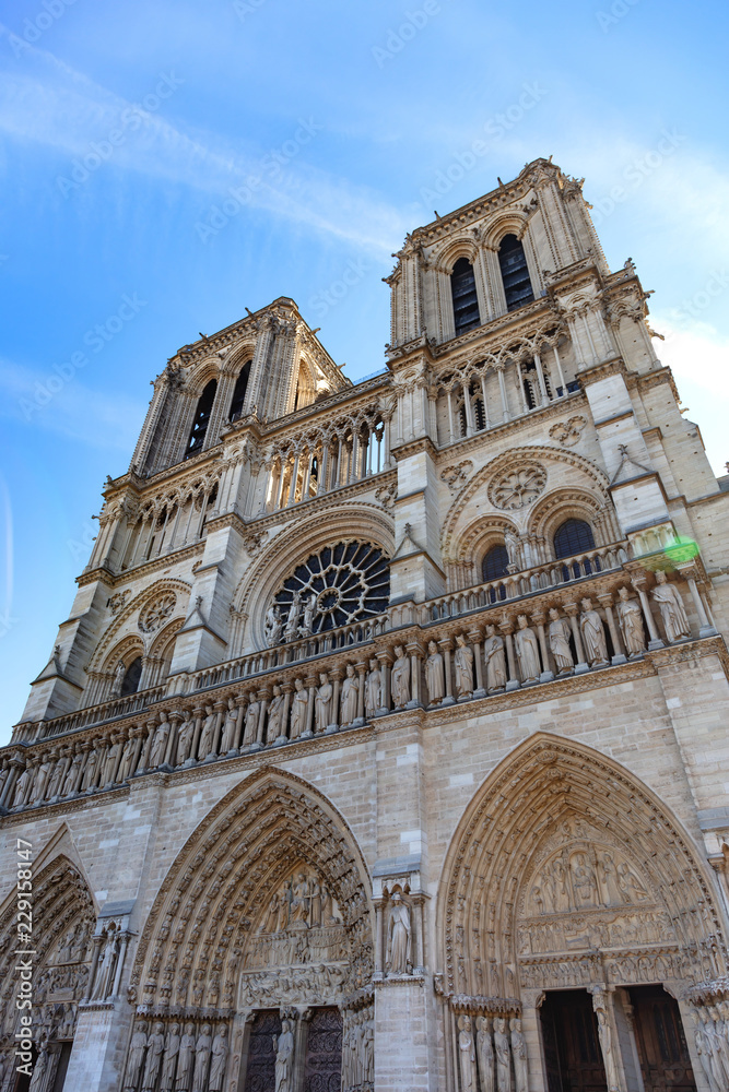 France, Paris, 5 octobre 2018: vue de la cathédrale Notre-Dame de Paris