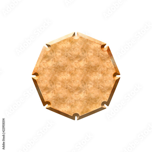 Metal textured badge.