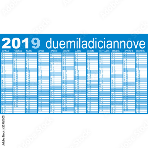 calendario 2019