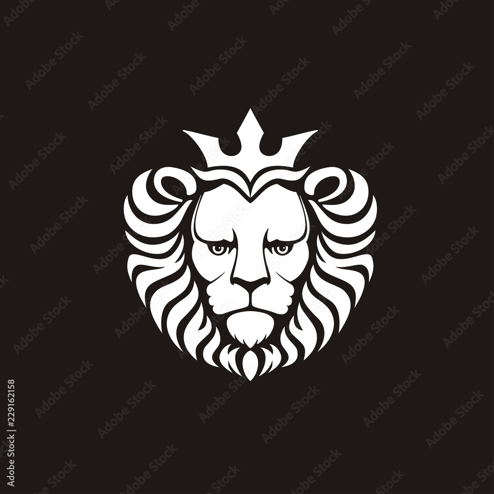 Lion logo. Lion head with crown - vector illustration, emblem design. Universal company symbol. Lion logo. Lion head with crown - vector illustration, emblem design. Universal company symbol.