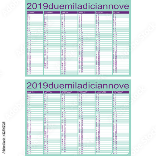 calendario 2019
