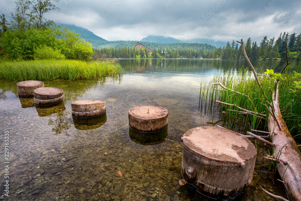 Mountain Lake in the High Tatras National Park. Strbske Pleso, Slovakia. Mountain Lake in the High Tatras National Park. Strbske Pleso, Slovakia.