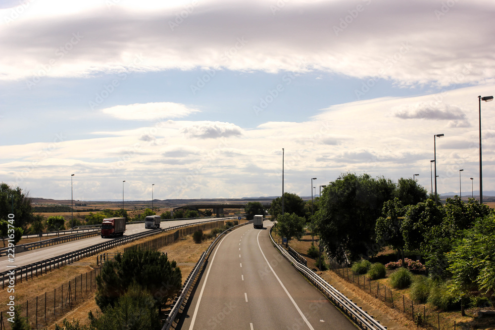 Empty highway in Spain with clear sky