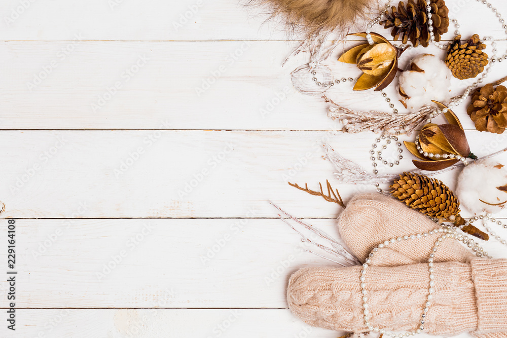 Beautiful white wooden Christmas background for copy space Beautiful white wooden Christmas background for copy space