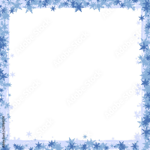 Christmas Border with Blue Snowflakes