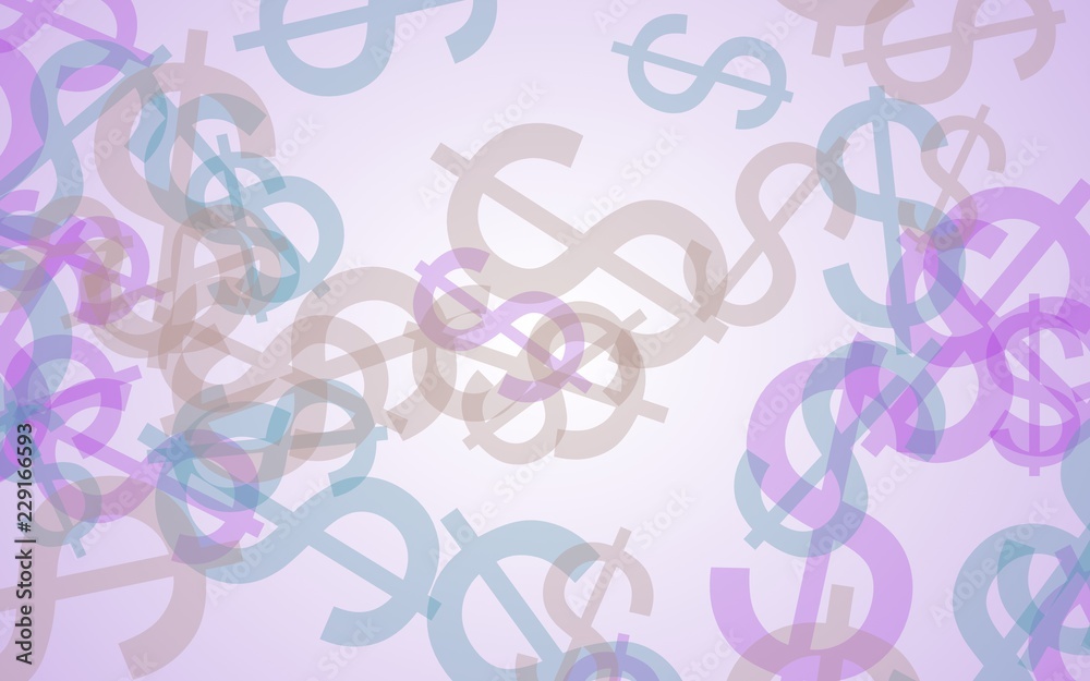 Multicolored translucent dollar signs on white background. Red tones. 3D illustration Multicolored translucent dollar signs on white background. Red tones. 3D illustration