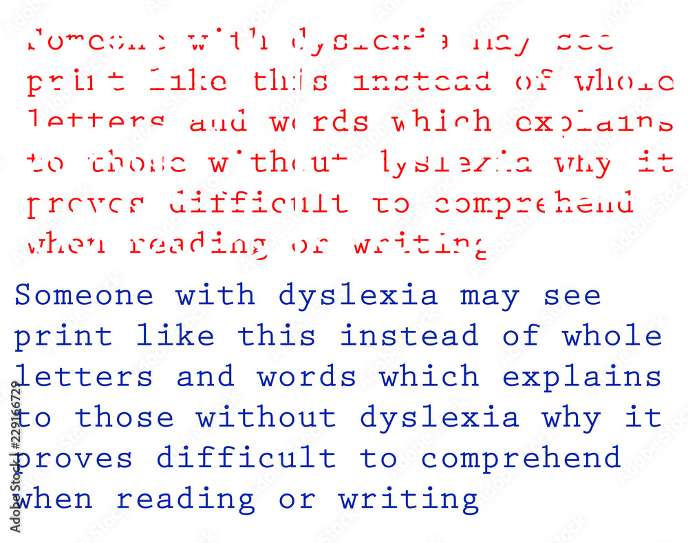 Dyslexia Example And Description Stock Illustration Adobe Stock
