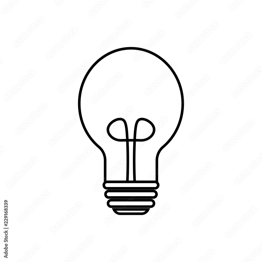 Idea icon, light bulb with rays, linear vector simple trendy icon Idea icon, light bulb with rays, linear vector simple trendy icon