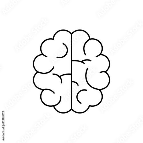 Brain, mind or intelligence line art vector icon for apps and websites
