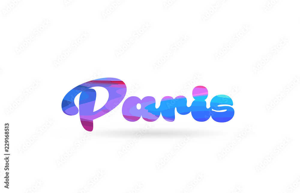 paris pink blue color word text logo icon