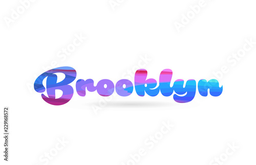 brooklyn pink blue color word text logo icon