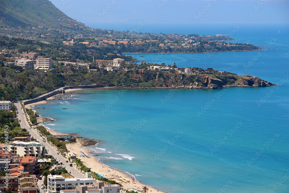 Beach of Cefalu, Sicily, Italy