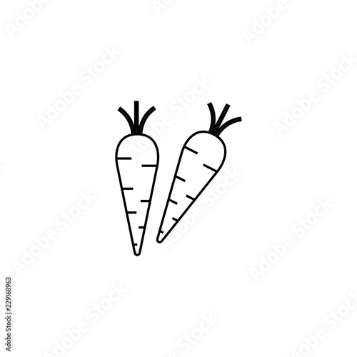Carrot line icon, outline vector sign, linear style pictogram isolated on white. Symbol, logo illustration. Editable stroke