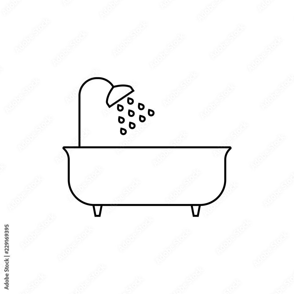 Bathtub Continuous Line Art Drawing Style Stock Vector (Royalty Free)  2115839828 | Shutterstock
