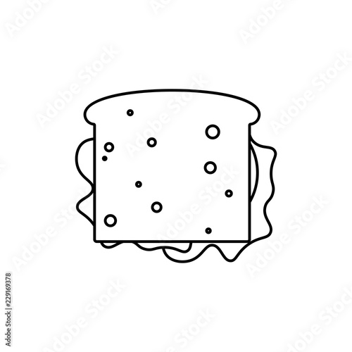 Sandwich top view outline icon. linear style sign for mobile concept and web design. Fast food simple line vector icon. Symbol, logo illustration. Pixel perfect vector graphics