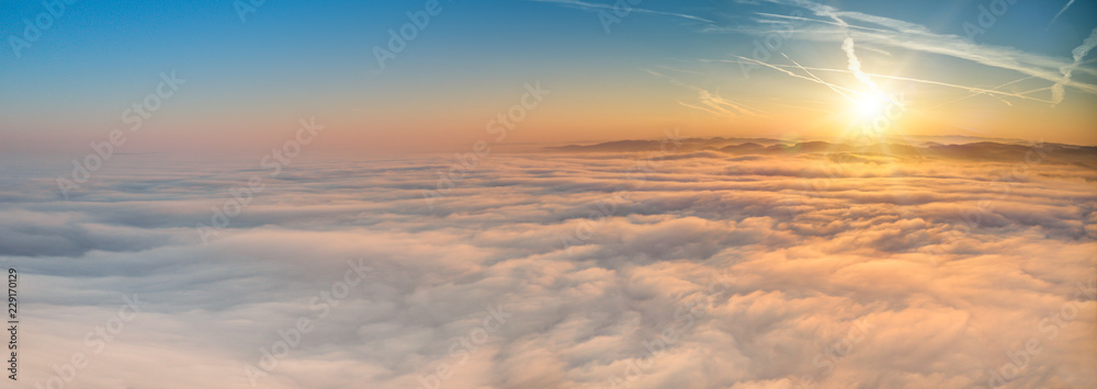Sunrise background with lots of copy space.