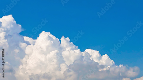 Fototapeta Naklejka Na Ścianę i Meble -  sky blue clouds background.Beautiful big clouds and bright blue sky landscape.Skyscape on midday.
