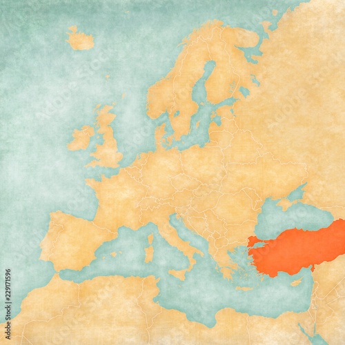 Map of Europe - Turkey