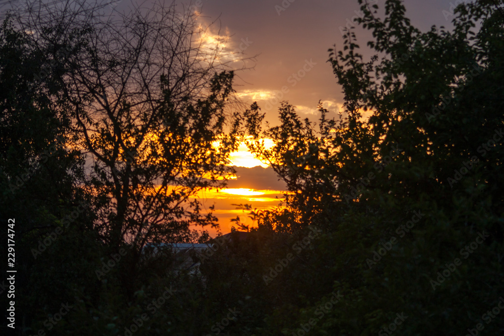 sunset in the villiage