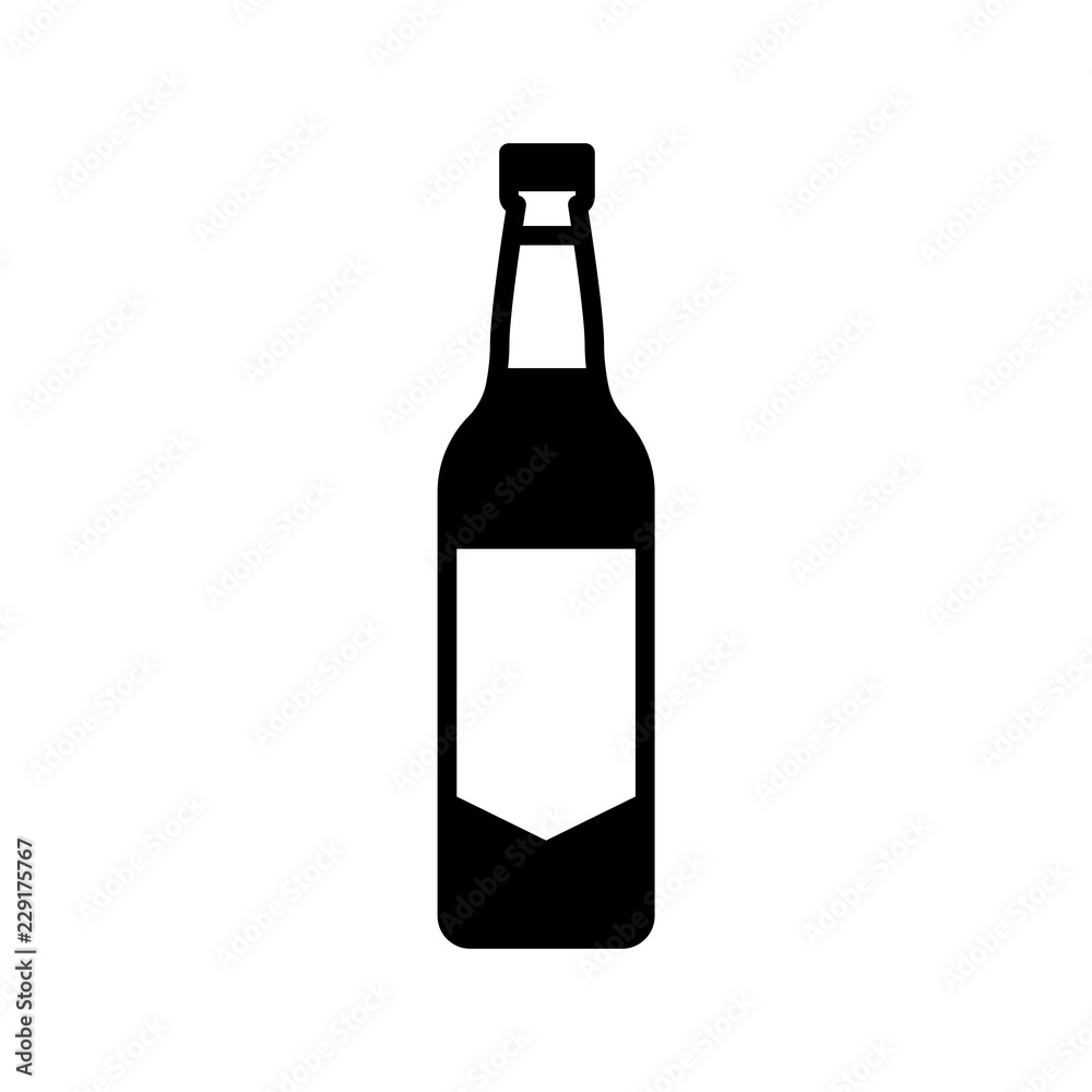 Alcohol bottle icon simple flat style vector illustration