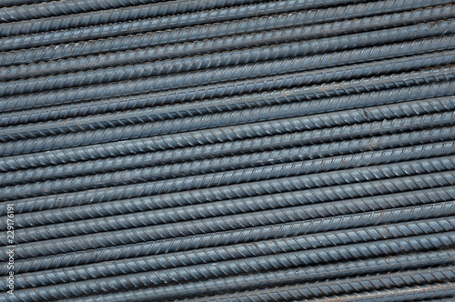 Steel rebar background, Detail of steel rods texture