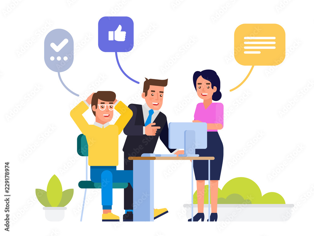 Excellent work award Team of office workers Excellent work award Team of office workers