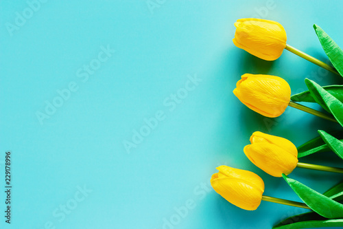 Artificial yellow tulips on...