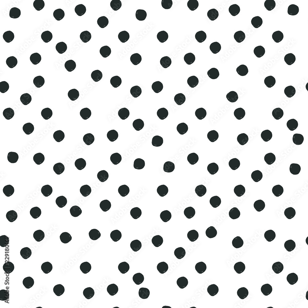 Black and White Polka Dot Seamless Pattern Print Illustration for Surface ,  Invitation , Notebook, Banner , Wrap Paper ,Textiles, Cover, Magazine  ,Postcard Background ,Textile , Wallpaper, Fashion Stock Vector | Adobe  Stock