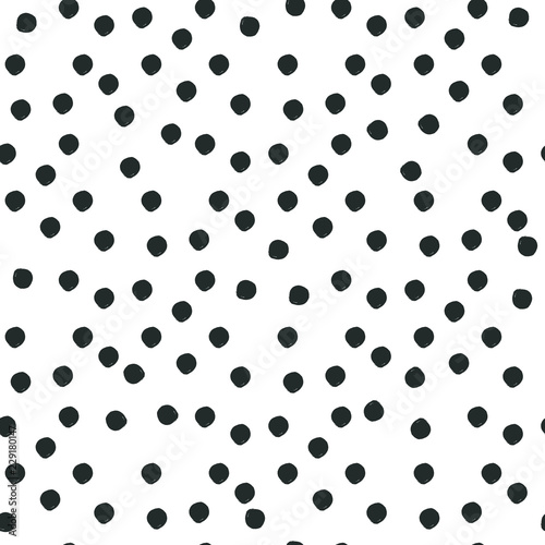 Black and White Polka Dot Seamless Pattern Print Illustration for Surface , Invitation , Notebook, Banner , Wrap Paper ,Textiles, Cover, Magazine ,Postcard Background ,Textile , Wallpaper, Fashion