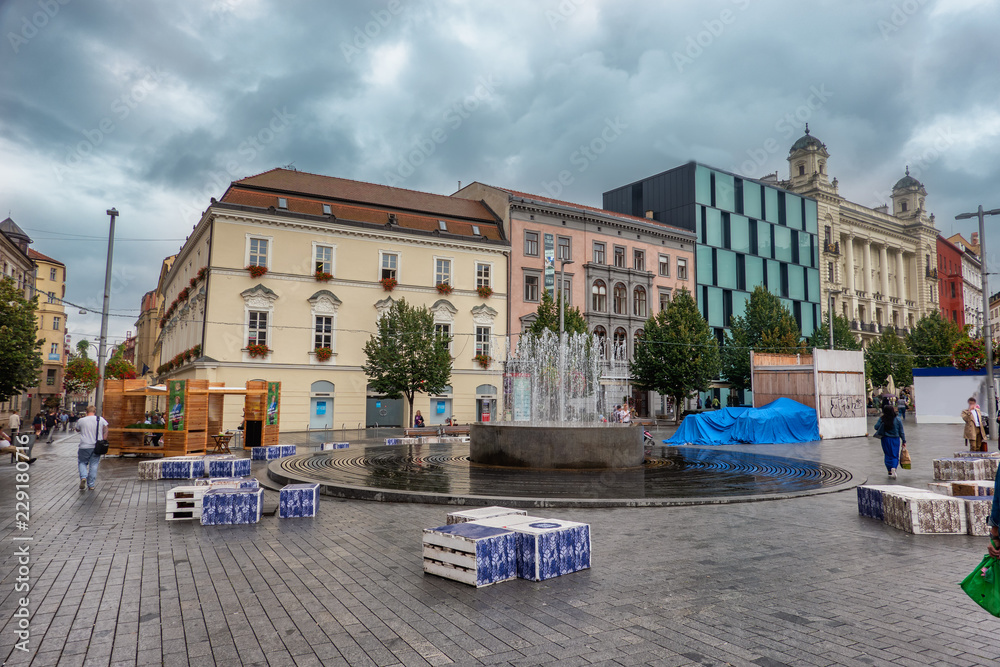 Naklejka premium Brno city center in Czech Republic