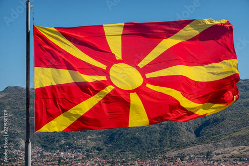 Foto Wawing flag of Macedonia