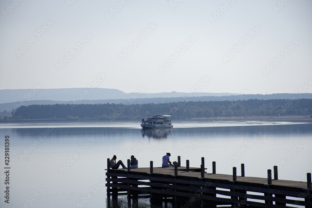 empty the Lake Altmuhlsee in warm autumn day empty the Lake Altmuhlsee in warm autumn day