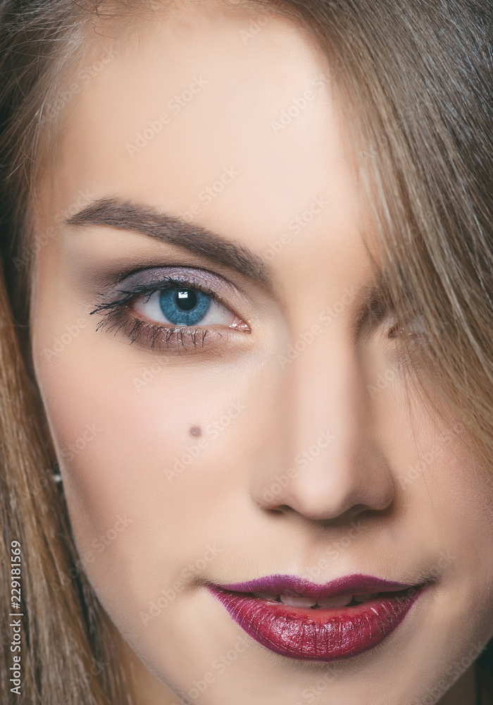 Model with blue eyes. Model with blue eyes.