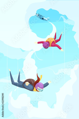 Skydiving Jump Illustration