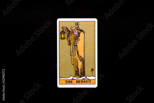 Obraz na płótnie An individual major arcana tarot card isolated on black background