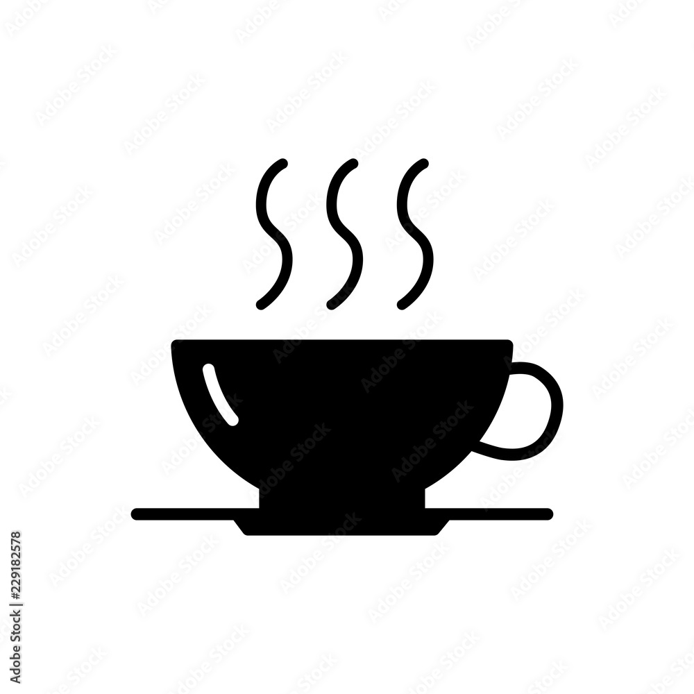 Coffee and tea cup simple flat style vector icon Coffee and tea cup simple flat style vector icon