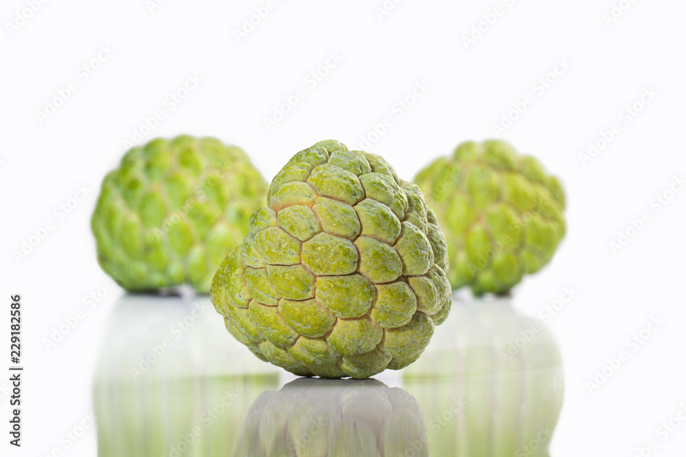 Custard apple isolated on white background Custard apple isolated on white background