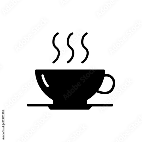 Coffee and tea cup simple flat style vector icon