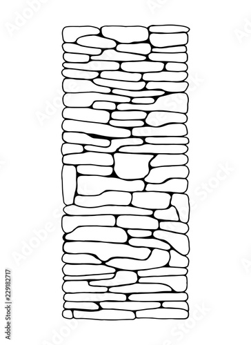 masonry wall texture isolated on white background
