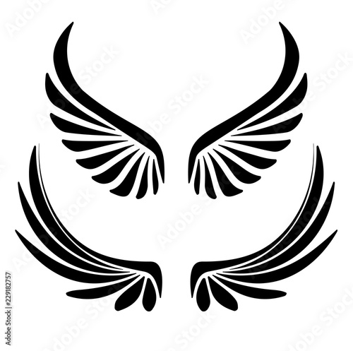 Two pair of decorative vector wings for your design.