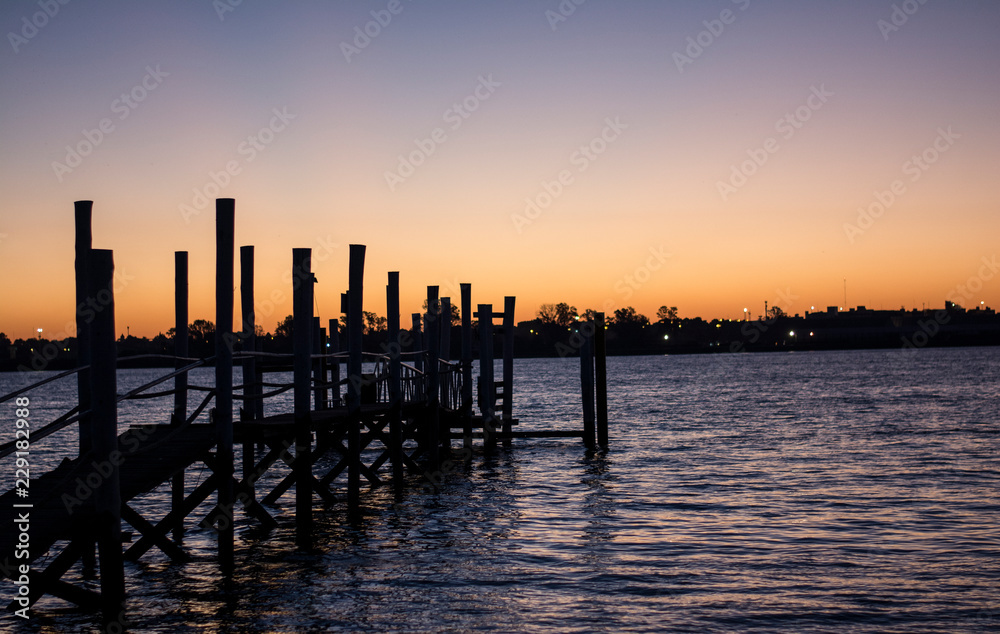 Fototapeta premium Sunset from the dock